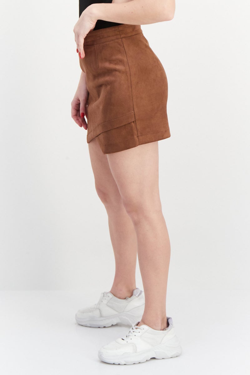 STEVE MADDEN BB Dakota by Steve Madden Women Textured Mini Skirt, Chocolate - Image 3